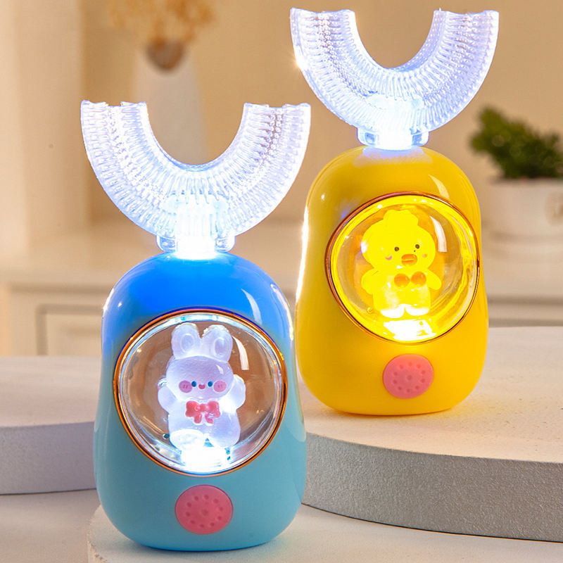 Rechargeable Kids U-shaped Electric Toothbrush Gum Care Silicone 360 Degree ultra Soft Electric Toothbrush for Kids